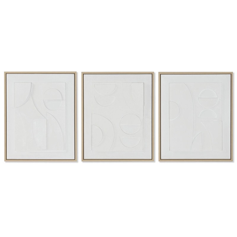 Quadro Home ESPRIT Bianco polistirene Tela Astratto Scandinavo 40 x 4,8 x 50 cm (3 Unità) Quadro Home ESPRIT Bianco polistirene Tela Astratto Scandinavo 40 x 4,8 x 50 cm (3 Unità)