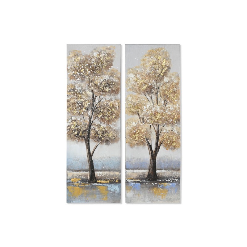 Quadro Home ESPRIT Dorato Tela Legno MDF Albero Tradizionale 30 x 3 x 90 cm (2 Unità) Quadro Home ESPRIT Dorato Tela Legno MDF Albero Tradizionale 30 x 3 x 90 cm (2 Unità)
