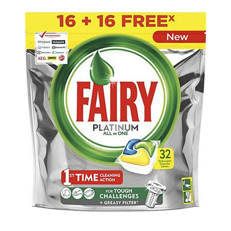Pastiglie per lavastoviglie Fairy All in 1 Platinum Fresco (24 Unità) Pastiglie per lavastoviglie Fairy All in 1 Platinum Fresco (24 Unità)