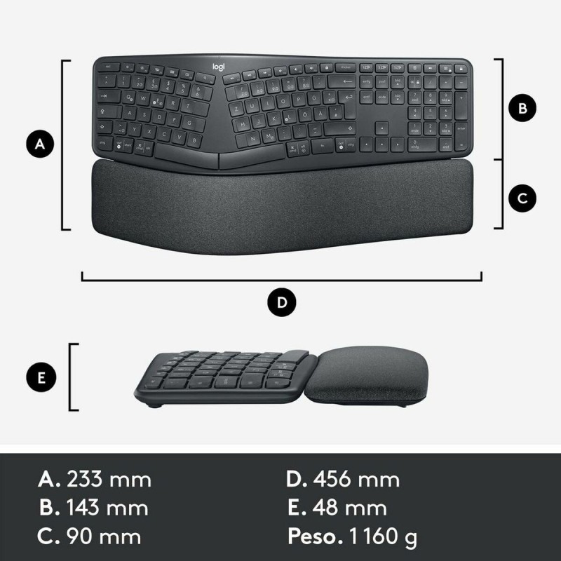 Tastiera Logitech 920-010105 Nero Grigio Grafite Qwerty in Spagnolo Tastiera Logitech 920-010105 Nero Grigio Grafite Qwerty in Spagnolo