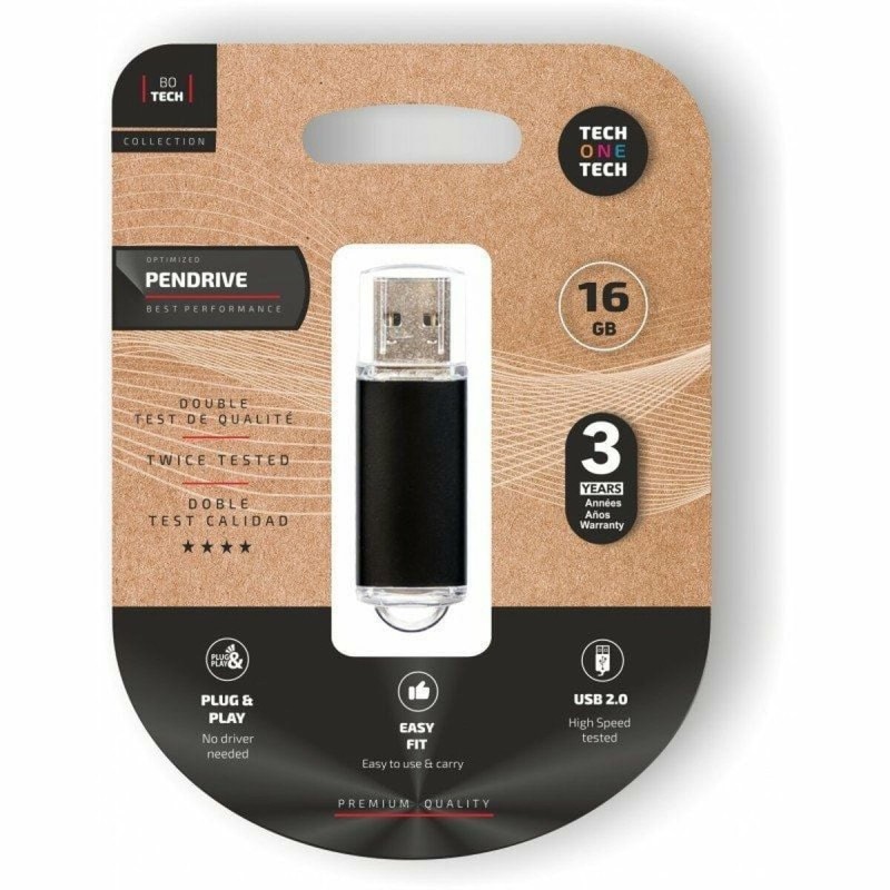Pendrive Tech One Tech TEC3006-16 16 GB Nero Pendrive Tech One Tech TEC3006-16 16 GB Nero