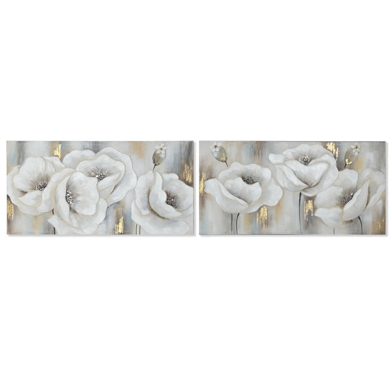 Quadro Home ESPRIT Bianco Grigio Tela Legno MDF Tradizionale 120 x 3 x 60 cm (2 Unità) Quadro Home ESPRIT Bianco Grigio Tela Legno MDF Tradizionale 120 x 3 x 60 cm (2 Unità)