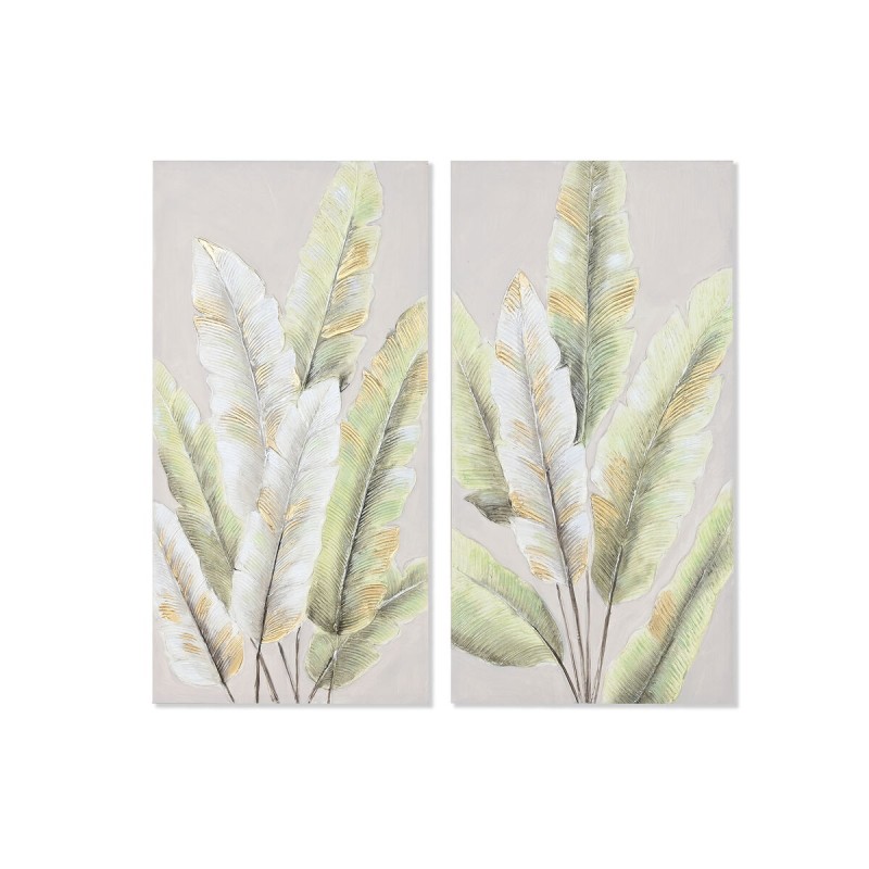 Quadro Home ESPRIT Verde Dorato Tela Legno MDF Palme Tropicale 50 x 3 x 100 cm (2 Unità) Quadro Home ESPRIT Verde Dorato Tela Legno MDF Palme Tropicale 50 x 3 x 100 cm (2 Unità)