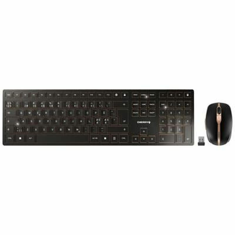 Tastiera e Mouse Cherry JD-9100PN-2 Nero Qwerty in Spagnolo