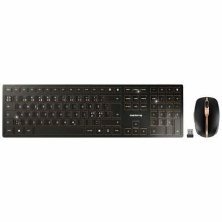 Tastiera e Mouse Cherry JD-9100PN-2 Nero Qwerty in Spagnolo