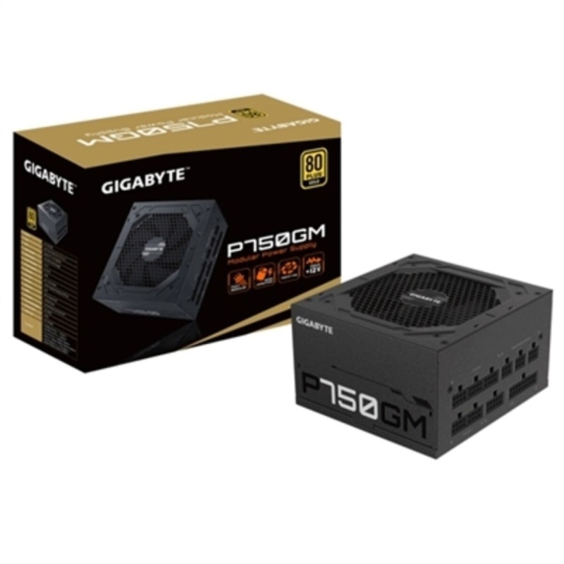 Fonte di Alimentazione Gigabyte GP-P750GM ATX 750W 750 W Nero 80 Plus Gold Fonte di Alimentazione Gigabyte GP-P750GM ATX 750W 750 W Nero 80 Plus Gold
