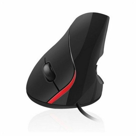Mouse Ergonomico Ottico Ewent EW3156 1000 dpi USB Nero Nero/Rosso Rosso/Nero