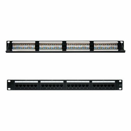 Patch Panel 24 Porte UTP Categoria 6 NANOCABLE 10.21.3124 19" RJ45 Nero