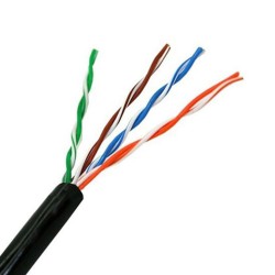 Cavo di Rete Rigido UTP Categoria 5e NANOCABLE 10.20.0304-EXT-BK 305 m Nero 305 m