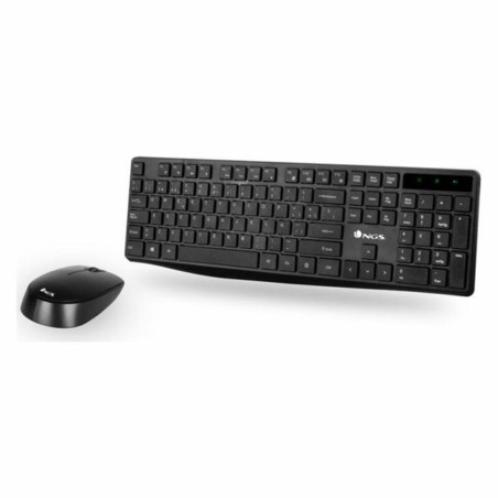 Tastiera e Mouse Wireless NGS NGSWIRELESSSETALLUREKIT Nero