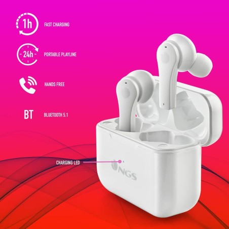 Auricolari Bluetooth NGS ARTICABLOOMWHITE Bianco Nero