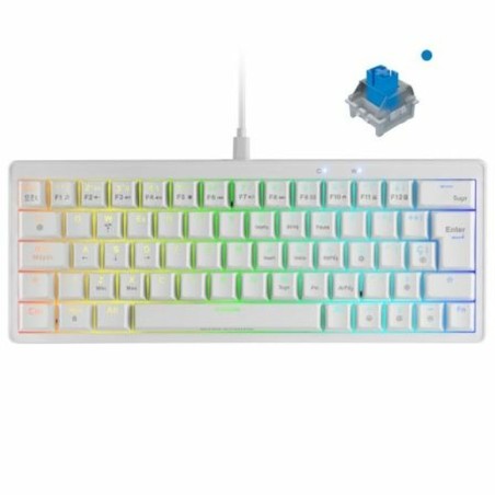 Tastiera per Giochi Mars Gaming MKMINIPROWBES Bianco Qwerty US
