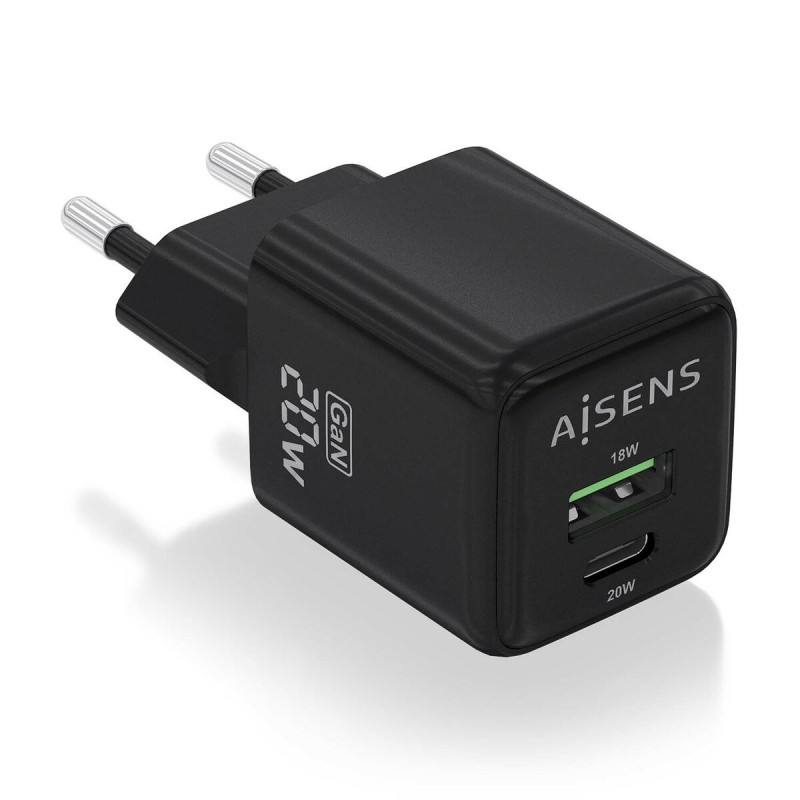 Caricabatterie da Parete Aisens ASCH-20W2P011-BK 20 W Nero (1 Unità) Caricabatterie da Parete Aisens ASCH-20W2P011-BK 20 W Nero (1 Unità)