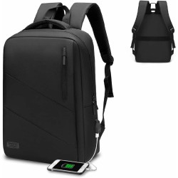 Zaino con Power Bank e Scompartimento per Tablet e PC Portatile Subblim Oxford  Nero (1 Unità)
