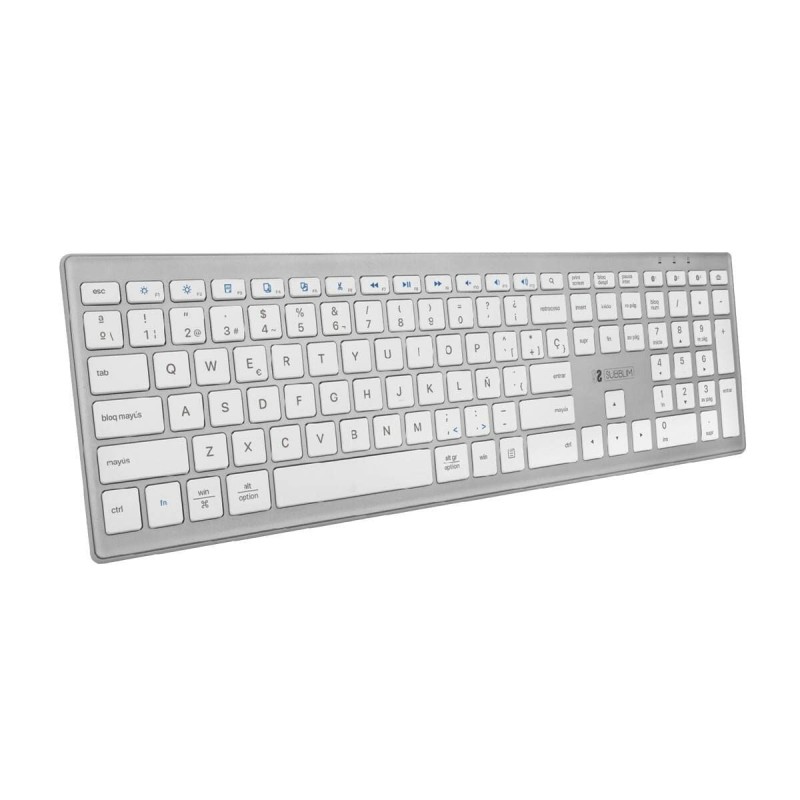 Tastiera Bluetooth Subblim SUBKB-2PUE200 Argentato Argento Qwerty in Spagnolo Tastiera Bluetooth Subblim SUBKB-2PUE200 Argentato Argento Qwerty in Spagnolo