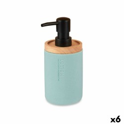 Dispenser di Sapone Berilo B5456BC-1 - 447 Azzurro Legno Resina Plastica 9,5 x 18,5 x 7,8 cm (6 Unità)