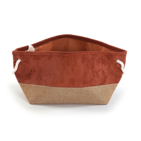 Cestino Multiuso Versa Corduroy 29 x 27 x 39 cm Terracotta