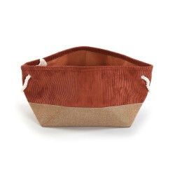 Cestino Multiuso Versa Corduroy 27 x 26 x 27 cm Terracotta