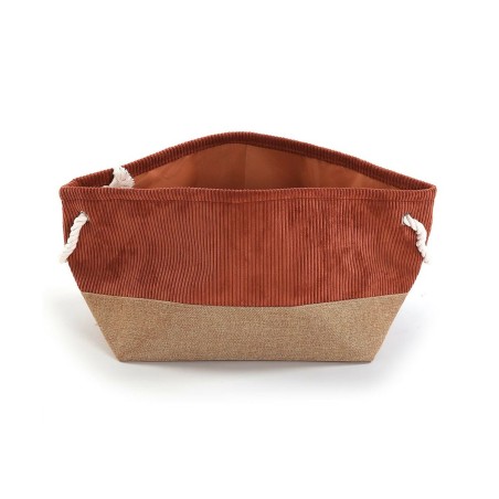 Cestino Multiuso Versa Corduroy 27 x 26 x 27 cm Terracotta