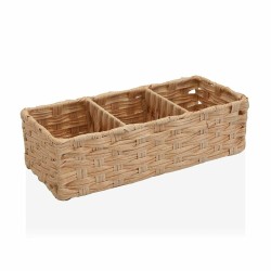 Cestino Multiuso Versa 15,2 x 10,2 x 35,6 cm 3 Compartimenti Marrone Chiaro