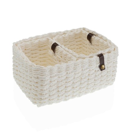 Set di Cestini Versa 19 x 12 x 26 cm Bianco
