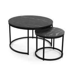 Set di 2 tavoli Versa Aurea 48 x 48 x 42 cm 80 x 80 x 48 cm