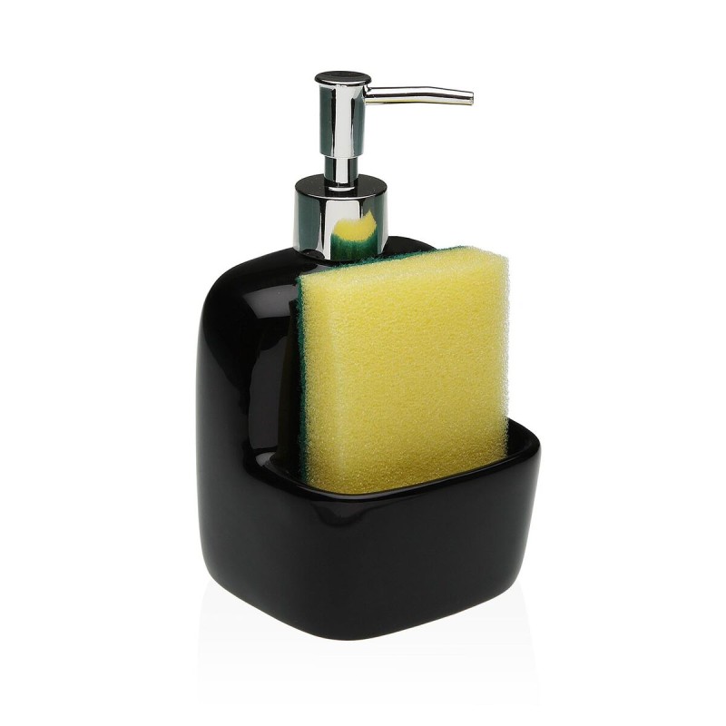 Dispenser di Sapone Versa Nero Ceramica 9,4 x 17,8 x 10,5 cm Dispenser di Sapone Versa Nero Ceramica 9,4 x 17,8 x 10,5 cm