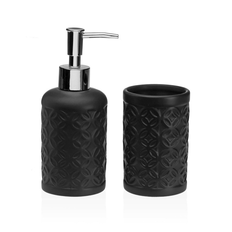 Set da Bagno Versa Nero Dolomite 6,8 x 17 x 6,8 cm Set da Bagno Versa Nero Dolomite 6,8 x 17 x 6,8 cm