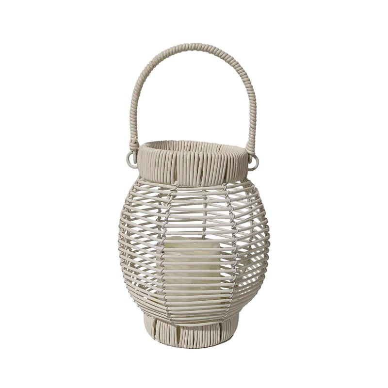 Torcia a LED Versa Bianco Rattan Torcia a LED Versa Bianco Rattan