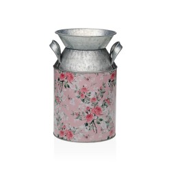 Vaso Versa Rosa Metallo Fiori 13 x 15,5 x 21 cm