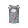 Vaso Versa Azzurro Metallo Fiori 13 x 15,5 x 21 cm