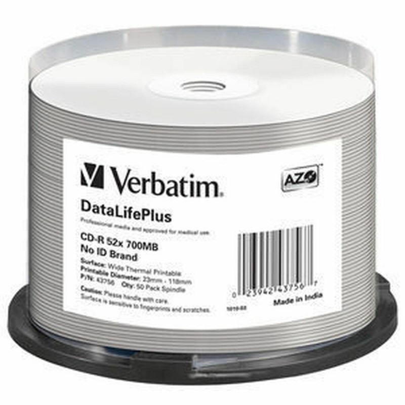 CD-R Verbatim CD-R 52x DataLifePlus 23" CD-R Verbatim CD-R 52x DataLifePlus 23"