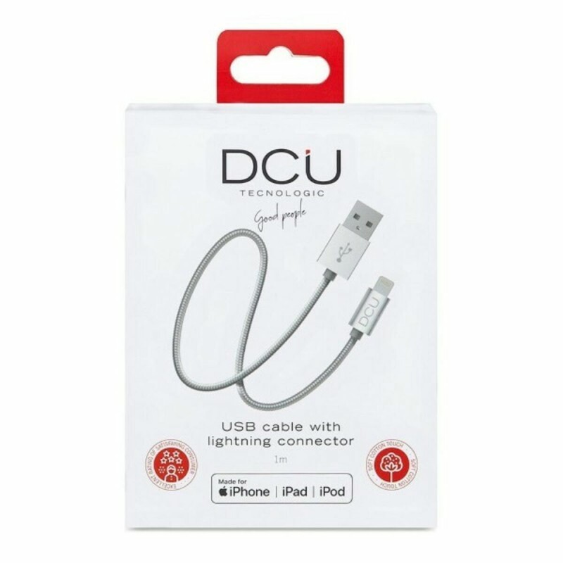 Cavo USB per Caricare Lightning iPhone DCU Argentato 1 m Cavo USB per Caricare Lightning iPhone DCU Argentato 1 m