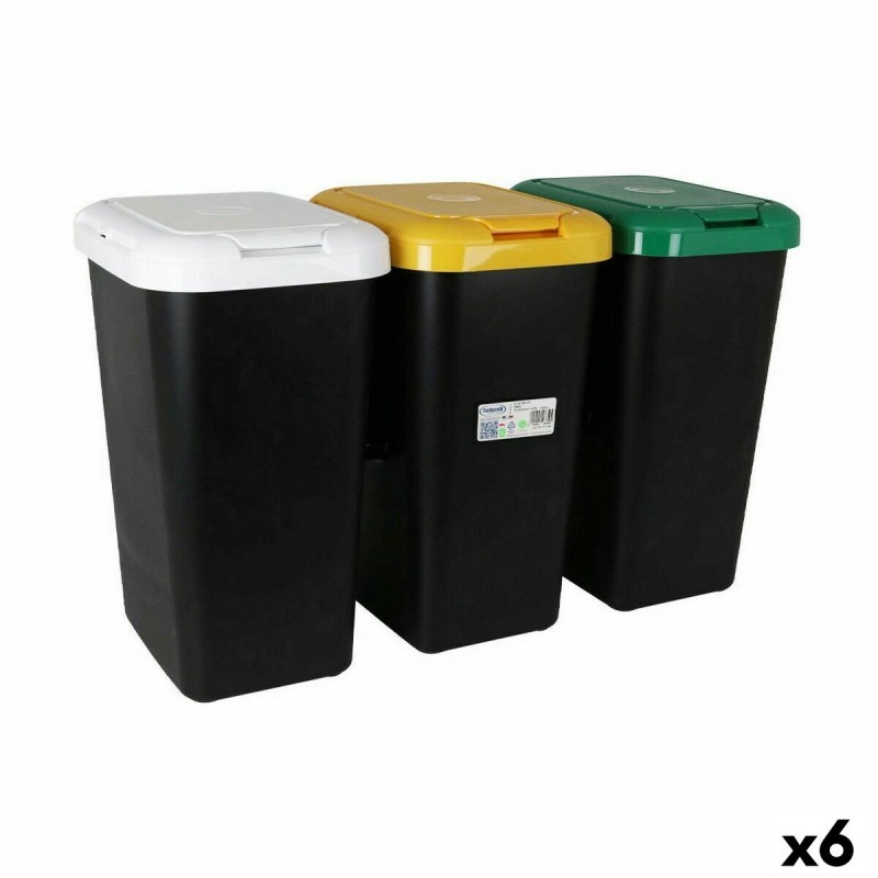 Secchio per Raccolta Differenziata Tontarelli Giallo Bianco Verde (6 Unità) Secchio per Raccolta Differenziata Tontarelli Giallo Bianco Verde (6 Unità)