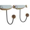 Appendiabiti da parete Home ESPRIT Bianco Blu cielo Metallo Legno di paulownia Balena 45 x 10 x 17,5 cm (2 Unità)