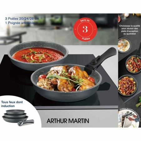 Batteria da Cucina Arthur Martin AM521 Grigio 4 Pezzi