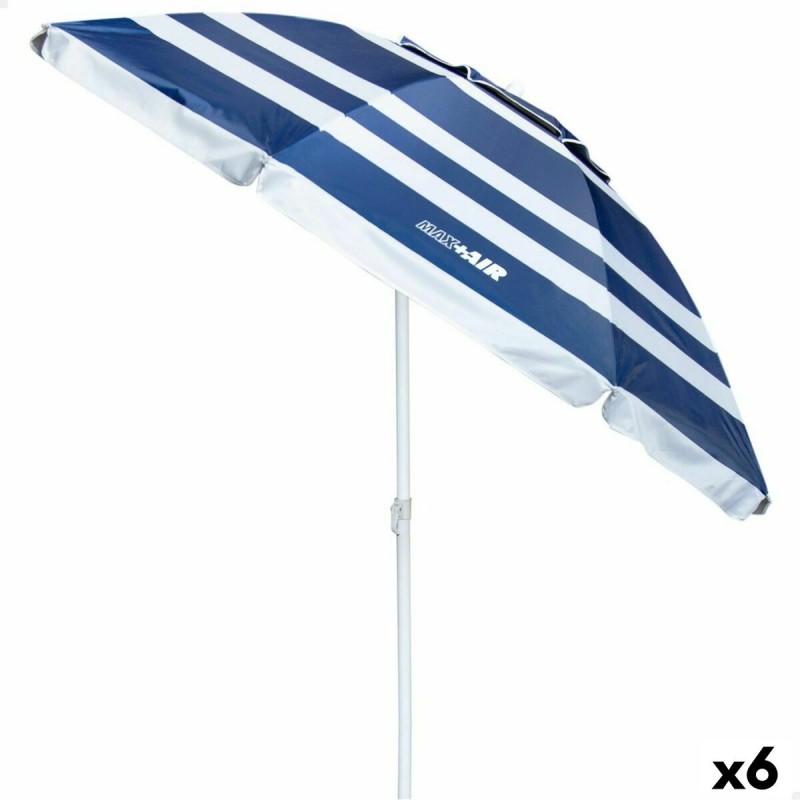 Ombrellone Aktive Azzurro/Bianco Alluminio Acciaio 200 x 198 x 200 cm (6 Unità) Ombrellone Aktive Azzurro/Bianco Alluminio Acciaio 200 x 198 x 200 cm (6 Unità)