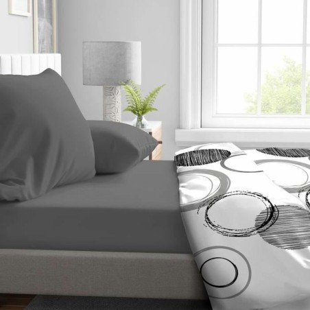 Lenzuolo con angoli aderenti HOME LINGE PASSION HP71774 Grigio Antracite 180 x 200 + 30 cm