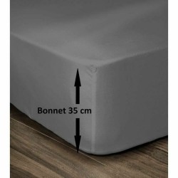 Lenzuolo con angoli Lovely Home Grigio Grigio scuro Letto matrimoniale 140 x 190 cm