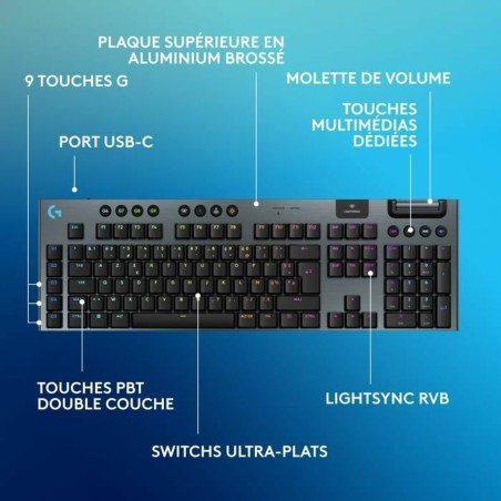 Tastiera Wireless Logitech G915 TKL X Nero AZERTY
