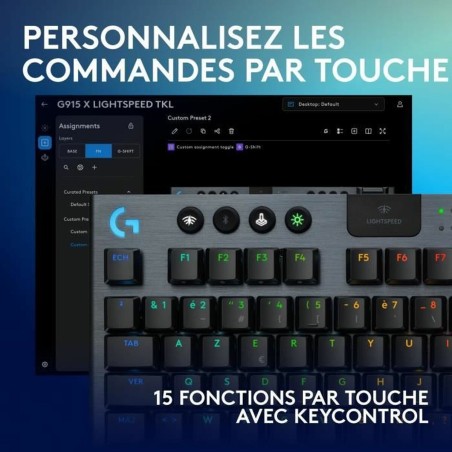 Tastiera Wireless Logitech G915 TKL X Nero AZERTY