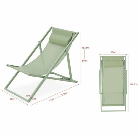 Lettino Verde 63 x 104 x 85 cm