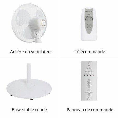 Ventilatore a Piantana Oceanic 684161 Bianco 45 W