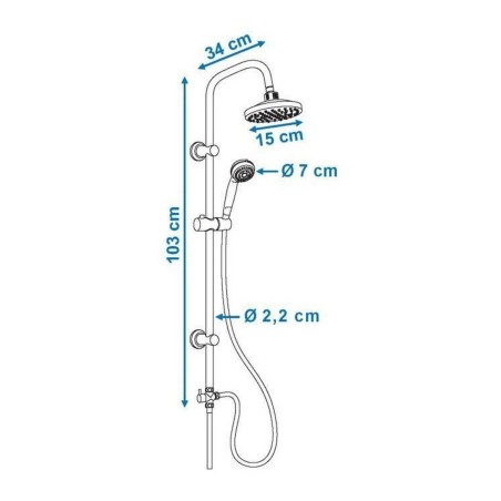 Colonna doccia Rousseau Sonora 3 Grigio Acciaio inossidabile ABS Ø 15 cm