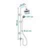 Colonna doccia Rousseau Sonora 3 Grigio Acciaio inossidabile ABS Ø 15 cm