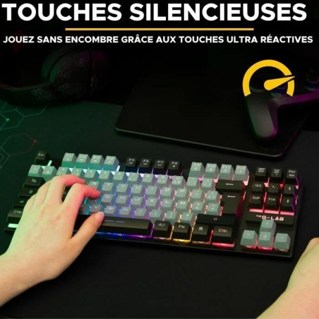 Tastiera The G-Lab KEYZ CAESIUM Nero Grigio Azerty Francese