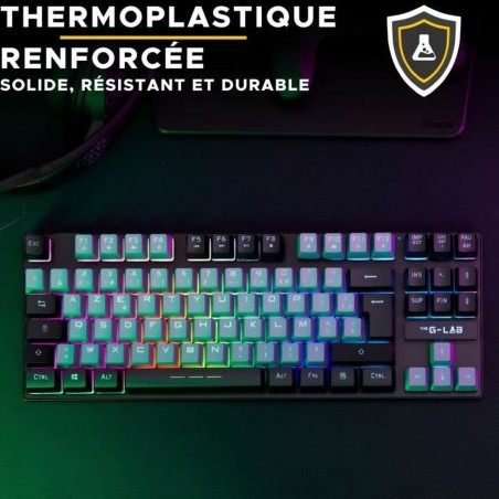 Tastiera The G-Lab KEYZ CAESIUM Nero Grigio Azerty Francese