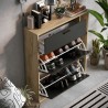 Scarpiera Leona Marrone Rovere Melammina 90 x 25 x 102 cm