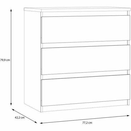 Cassettiera CHELSEA  Grigio Antracite 77,2 x 42,2 x 79,9 cm