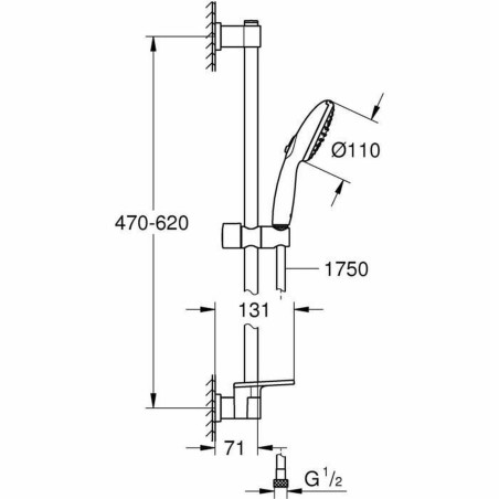 Colonna doccia Grohe Vitalio Start 110 Plastica